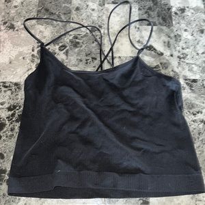 black cropped tank